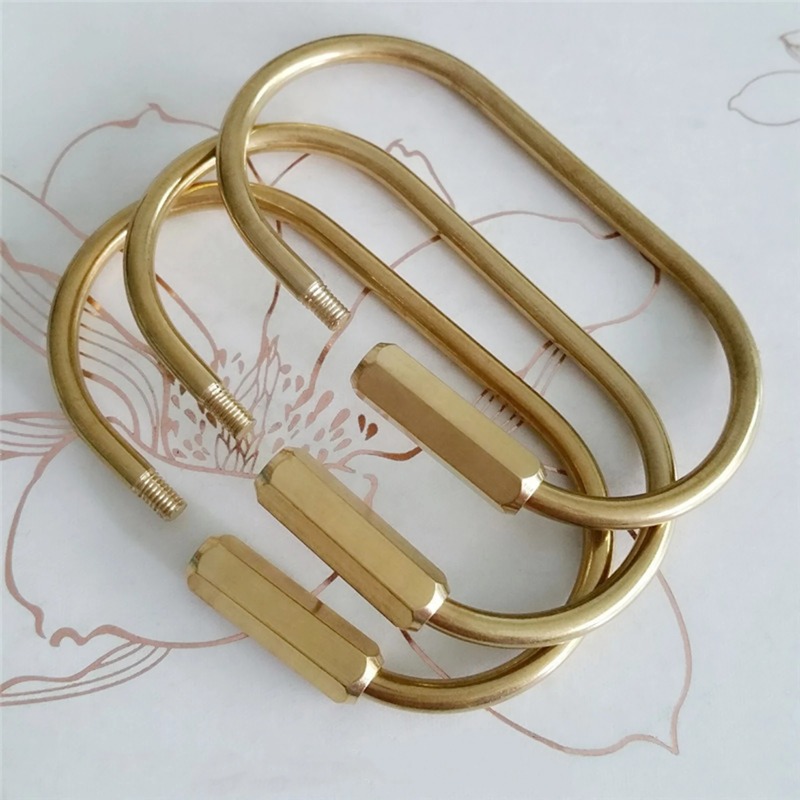 Edc Car Carry - Solid Brass Screw Lock Keychain Oval