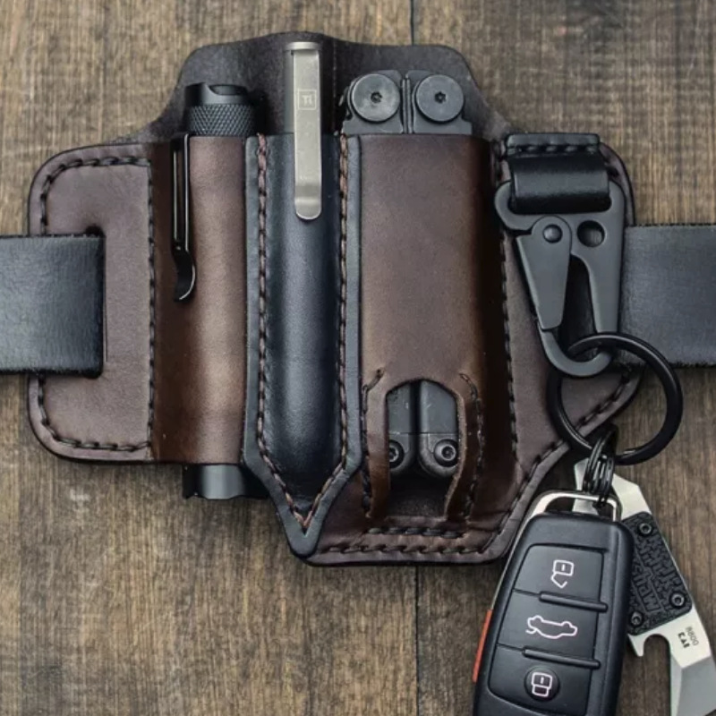 Edc Carry Belt Leather - Genuine Leather Edc Tactical Multitool Sheath