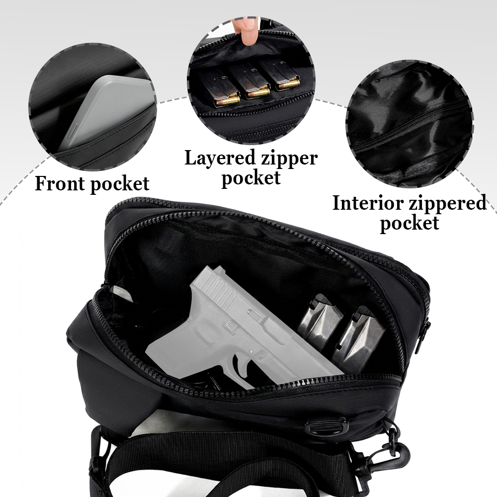 Tactical Pistol Gun Bag Concea - Edc Concealed Carry Sling Bag 评论和价格