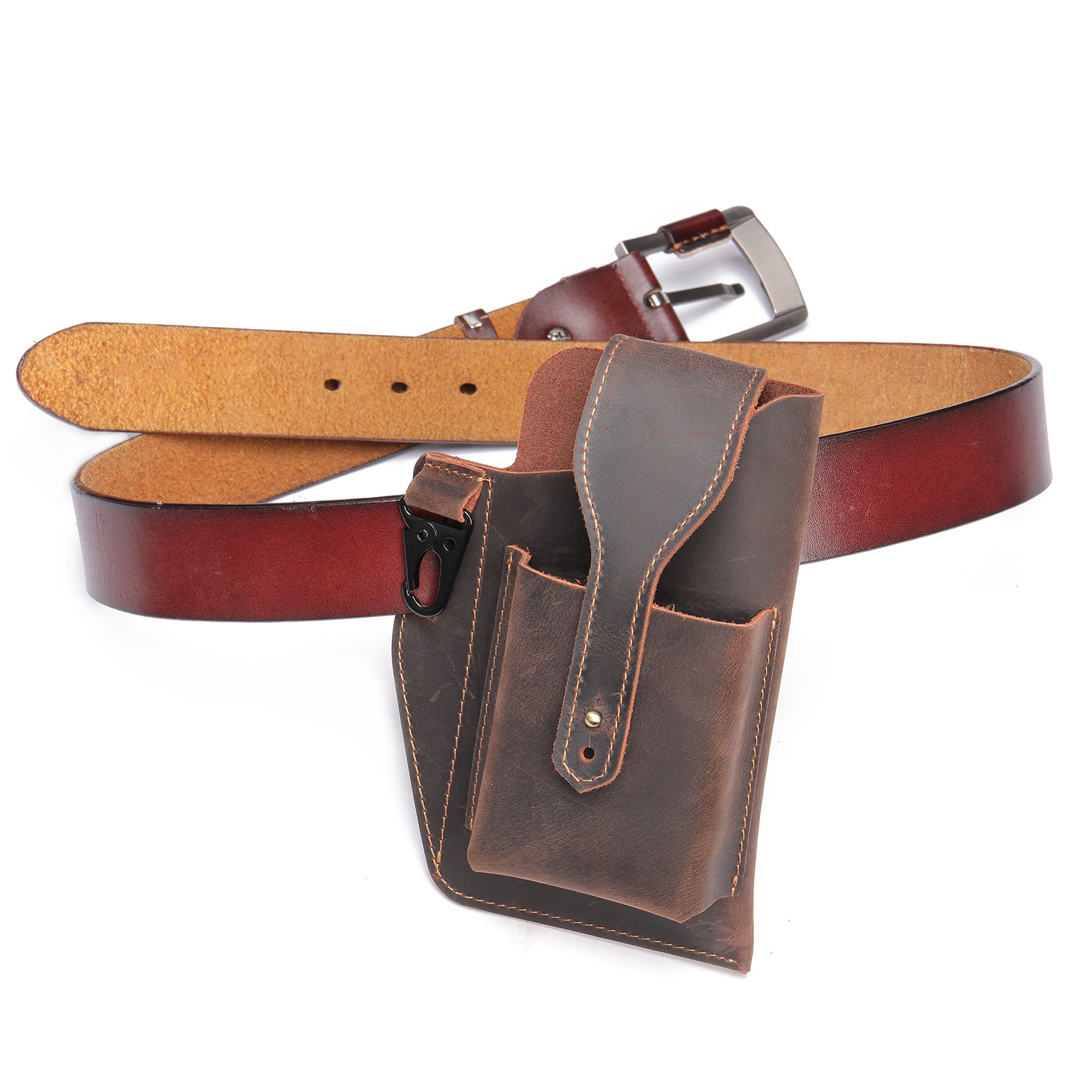 Crazy Horse Leather Phone Hols - Edc Carry For Men 评论和价格