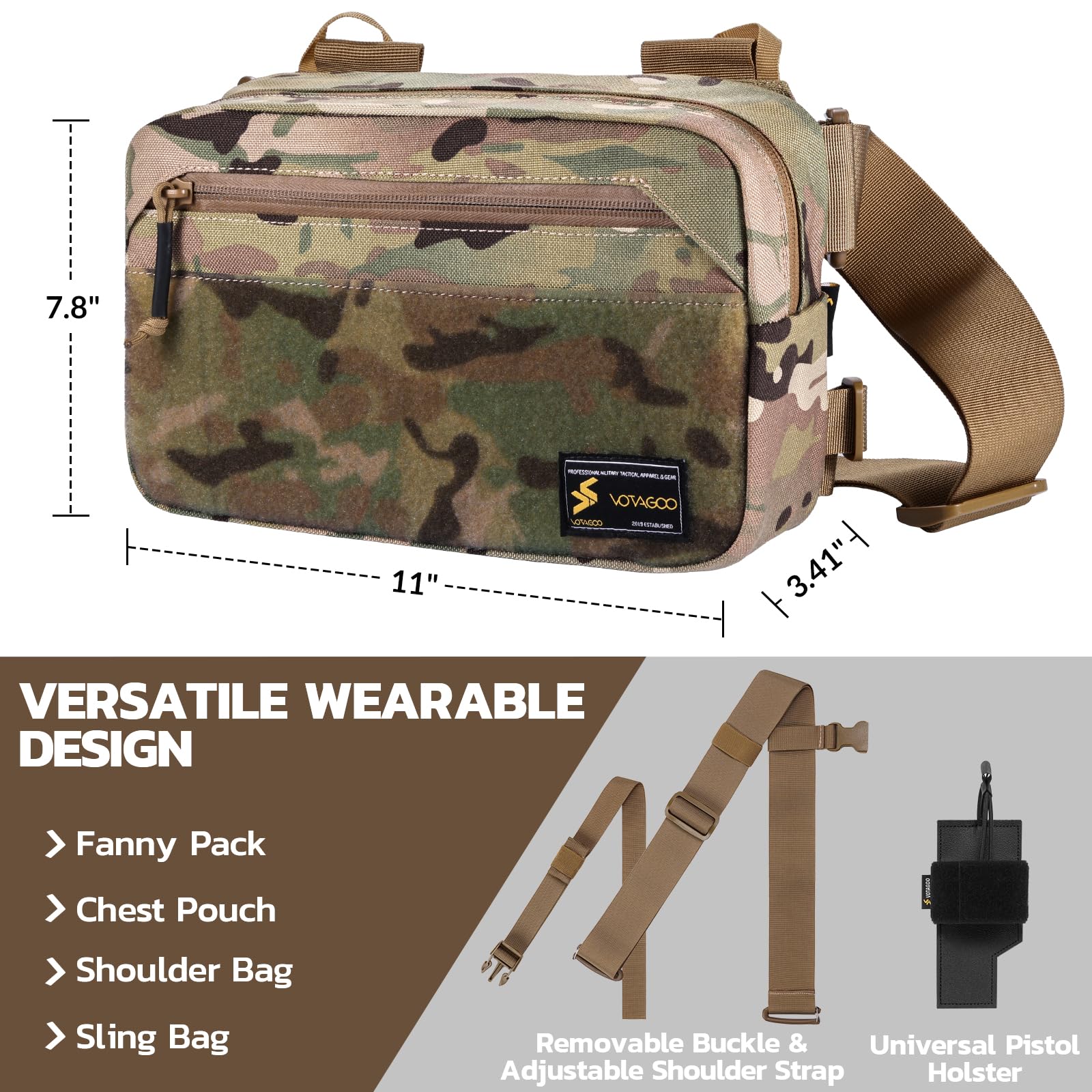 Tactical Fanny Pack, Concealed - Edc Concealed Carry Sling Bag 评论和价格