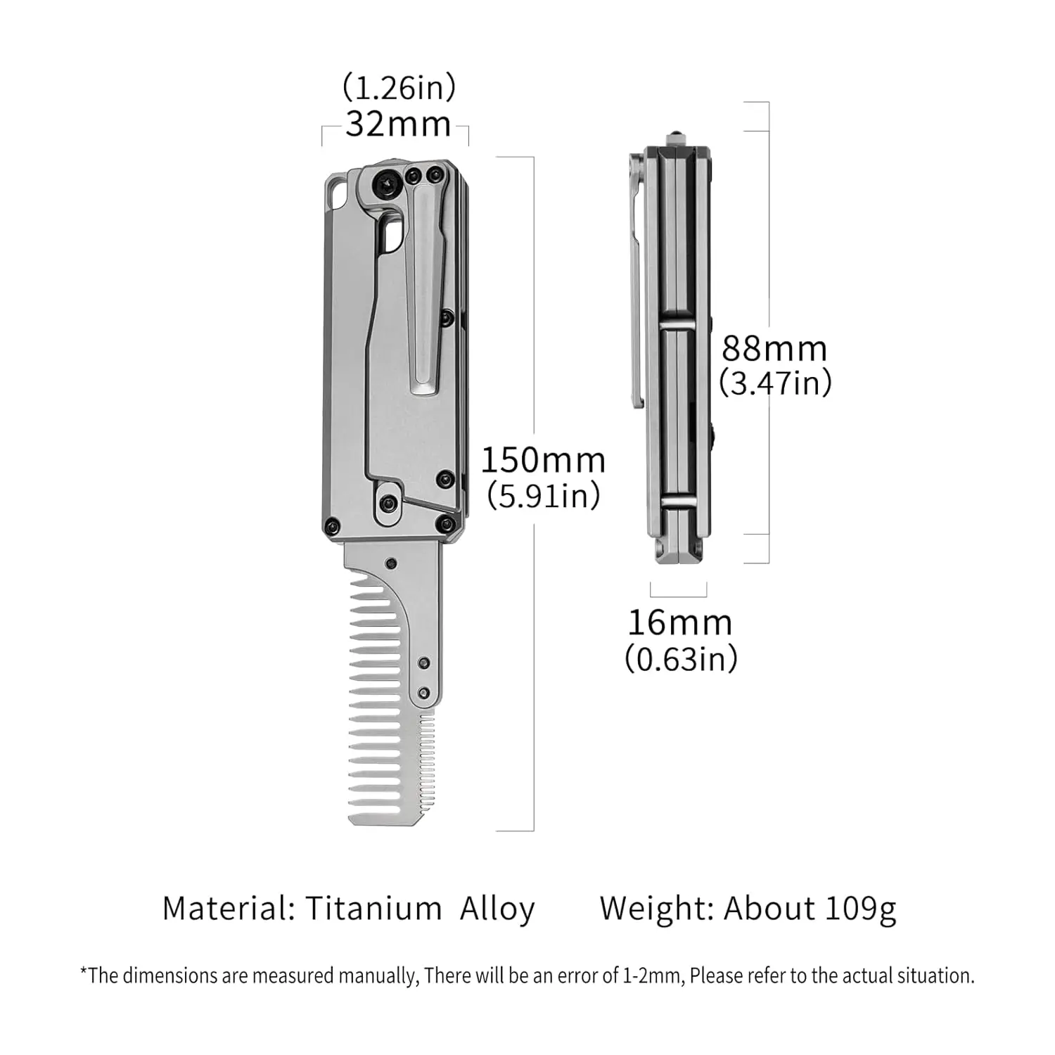 FEGVE TC347 2-in-1 Titanium Ha - Comb Pocket Titanium 评论和价格