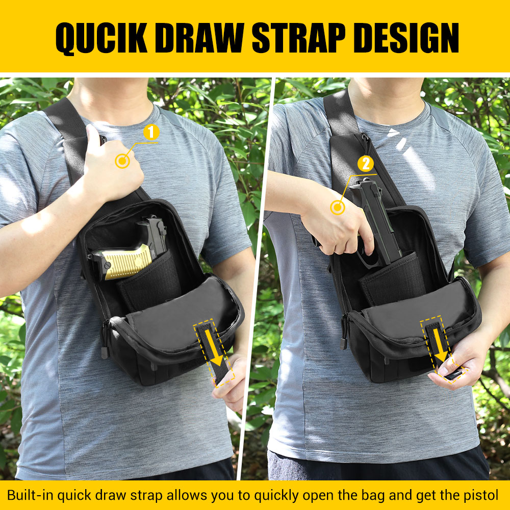 Tactical Pistol Gun Bag Concea - Edc Concealed Carry Sling Bag 评论和价格
